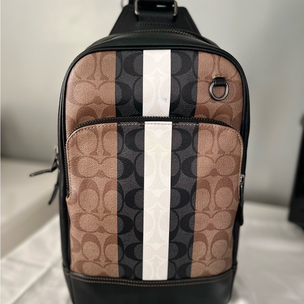 Coach Graham Pack In Blocked Signature Canvas With Varsity Stripe